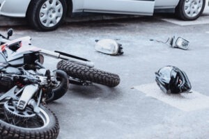 A motorcycle has crashed into a car. Depend on a San Diego motorcycle accident lawyer for legal assistance.