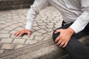 A fallen man needs a Los Angeles slip and fall lawyer.