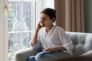 Woman looking thoughtful